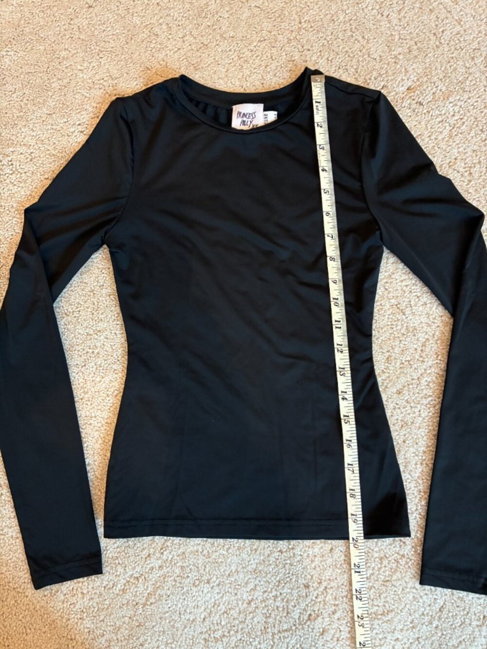 Princess Polly Black Crew Neckline Long-Sleeve Top Shirt - Picture 6 of 9
